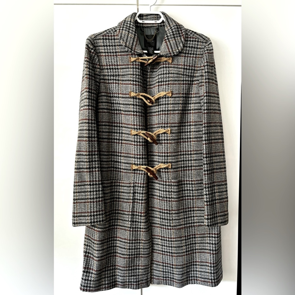 JCrew Toggle coat in houndstooth plaid